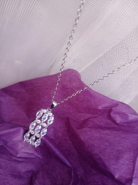 Elegant Silver Cubic Zirconia Necklace