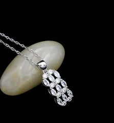 Elegant Silver Cubic Zirconia Necklace