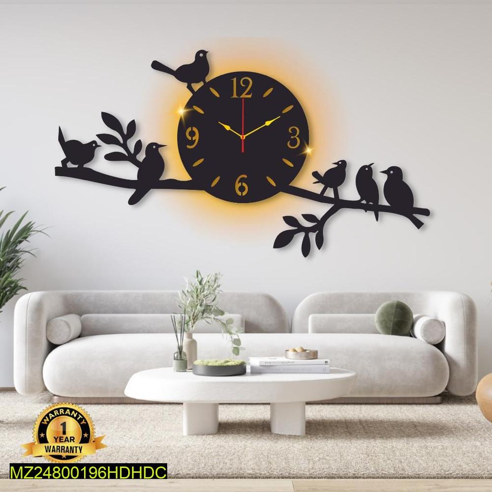 Sparrow Design Laminated Wall Clock With Backlight